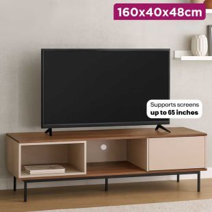 Wansa Wooden TV Stand with Door and 2 Shelves up to 65 inches