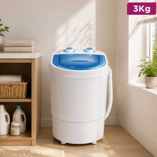 Portable Semi Automatic Washing Machine 3kg with Spin Dry Function