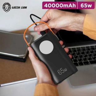 40000mAh Wireless Power Bank with 2 USB-C and 2 USB-A Ports 65W by Green Lion