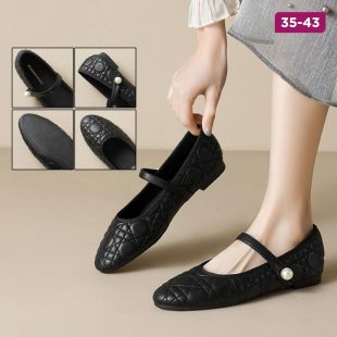 Flat Pearl Mary Jane Shoes for Women