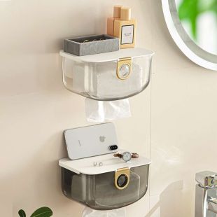 صندوق مناديل جداري شفاف