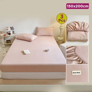Fitted Bed Sheet Set 3Pcs - 150 x 200 cm