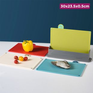 4Pcs Plastic Cutting Board Set with Base