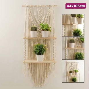 Hand-Woven Wall Shelf 2 Layer - 44x105 cm