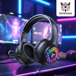 Onikuma Wired Gaming Headset with Noise-Cancellation