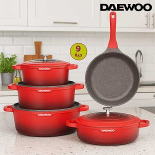 طقم أواني طبخ جرانيت 9 قطع من Daewoo