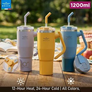 Brave Temp Guard 1200ml Insulated Travel Mug with Straw