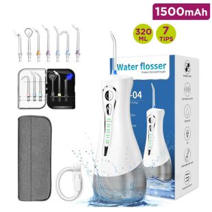 Rechargeable 320ml Oral Irrigator Water Flosser with 7 Jet Tips