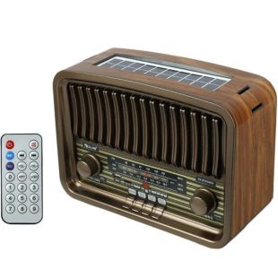 مكبر صوت لاسلكي قابل لإعادة الشحن بالطاقة الشمسية مزود براديو 20.8 × 12.4 × 29.8 سم