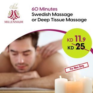Enjoy a 60 Minutes Full Body Deep Tissues or Swedish Massage at Elite Spa - Millennium Hotel