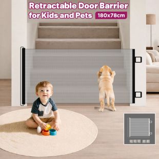 Retractable Door Barrier for Kids and Pets 180×78 cm