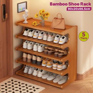 5 Tiers Bamboo Shoe Rack
