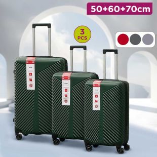 Set of 3 ABS Trolley Hard Luggage 50 + 60 + 70cm
