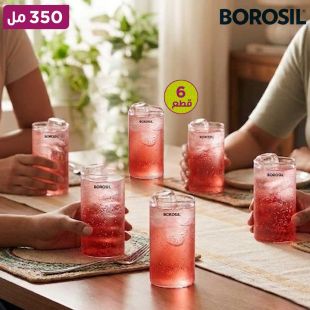 طقم 6 أكواب Vision زجاجية مقاومة للحرارة 350 مل من Borosil