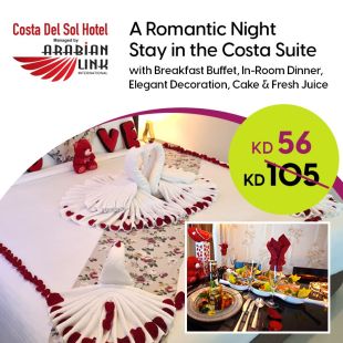 Enjoy a Night in a Costa Suite +  Breakfast & Dinner  + Room Decoration for 2 Persons at Costa Del Sol - Arabian Link International Co.