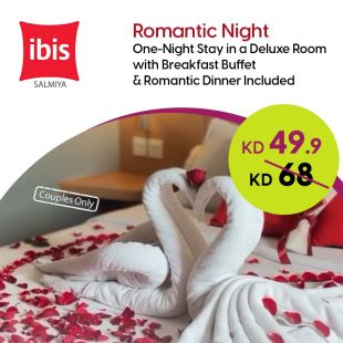 Enjoy Romantic Night in a Deluxe Room + Breakfast and Dinner Buffet at Ibis Hotel