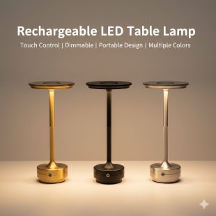 مصباح طاولة LED يعمل باللمس قابل لإعادة الشحن