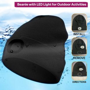 قبعة صوفية بإضاءة LED للأنشطة الخارجية