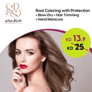 Root Touch-up With Protection + Blow Dry and Trim from Stylish Bueaty Salon