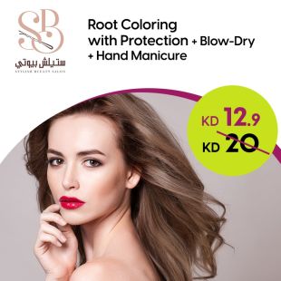 Root Touch-up With Protection + Blow Dry from Stylish Bueaty Salon
