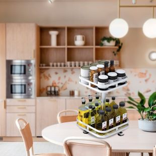 منظم توابل مربع دوار طبقتين 24 × 24 × 43.5 سم