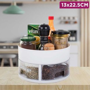 Rotating Kitchen Organizer with Transparent Drawers 13×22.5 cm