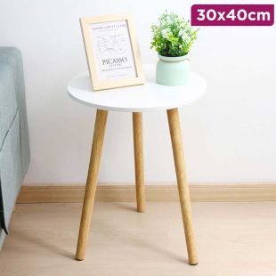 Round Wooden Side Coffee Table 30 x 40cm