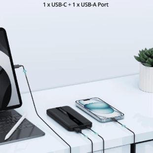 10000mAh Power Bank with USB-C and USB-A Ports by RavPower