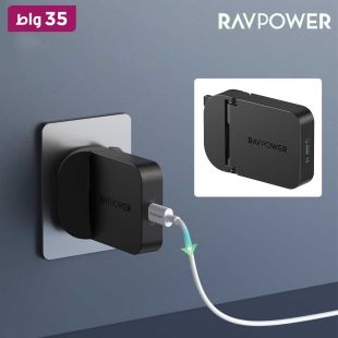 شاحن حائط قابل للطي منفذ Type-C قوة 35 واط من RAVPower