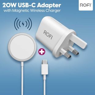 New 20W USB-C Adapter with Magnetic Wireless Charger by ROFI - Sheeel Kuwait Offers