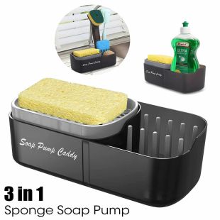 3 in 1 Sponge Soap Dispenser Sink Organizer