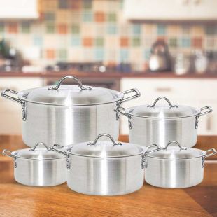 طقم أواني طهي من الألومنيوم 10 قطع من Olympia