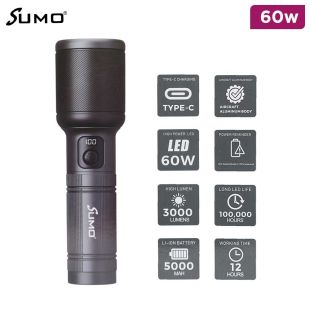 SUMO 3000 Lumens Flashlight 60W
