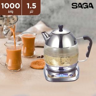 ماكينة صنع شاي الكرك الكهربائية قوة 1000 واط سعة 1.5 لتر من Saga