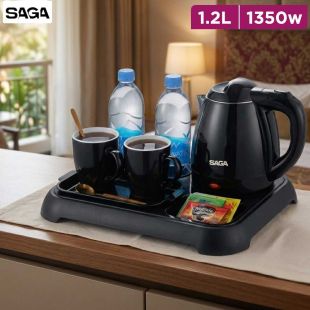 1.2L Electric Kettle 1350W with Divided Tray and 2 Cups by SAGA  