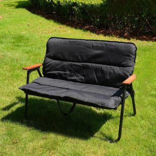 Double Folding Outdoor Chair with Steel Frame 114.5 × 48 × 66 cm
