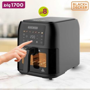 قلاية هوائية بقوة 1700 واط سعة 8 لتر بنافذة من Black + Decker