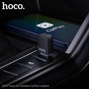 محول Tony لاسلكي للسيارة CarPlay مع محول USB إلى Type-C من Hoco