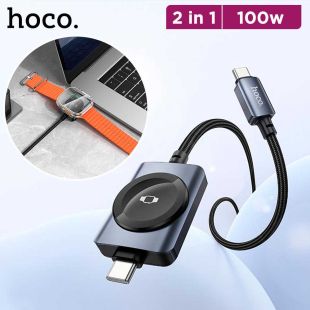 Hoco 2-in-1 Wireless Charger for Apple Watch + PD USB-C Cable 100W