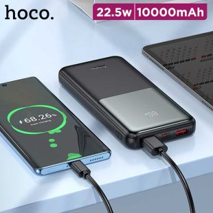 Power Bank 10000mAh 22.5W Fast Charging with Dual Type-C and USB-A Ports and Micro-USB Port by Hoco