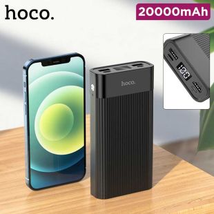Power Bank 20000mAh with LED Display with 2 USB-A and Type-C and Micro-USB Port by Hoco