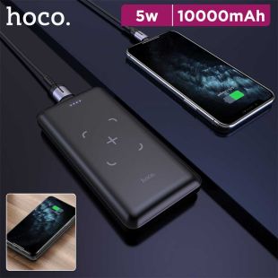 Power Bank 10000mAh 5W Wireless Charging with USB-A and Type-C and Micro-USB and Lightning Ports by Hoco