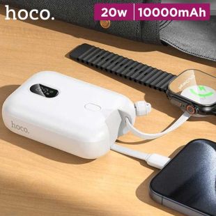10000mAh Power Bank with Type-C and USB-A 20W Fast Charging with Digital LED Display by Hoco