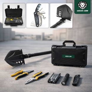 مجموعة أدوات الطوارئ X9  ومجرفة قابلة للطي من  Green Lion