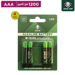 بطاريات AAA قلوية Green Lion عبوة 4 قطع