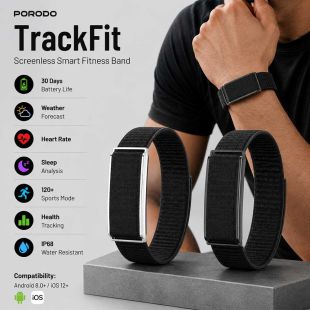 سوار لياقة بدنية ذكي بدون شاشة TrackFit من Porodo