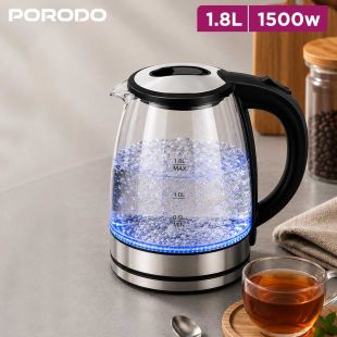 Electric Glass Kettle 1.8L 1500W by Porodo