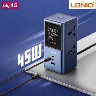 مشترك كهرباء 45 واط مع 4 مقابس عالمية و3 منافذ USB من LDNIO