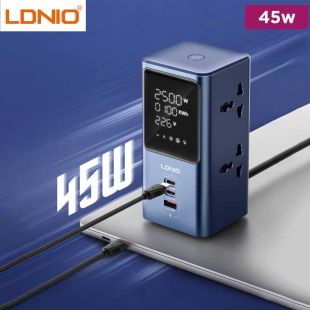 45W Power Strip with 4 Universal Outlets and 3 USB Ports by LDNIO