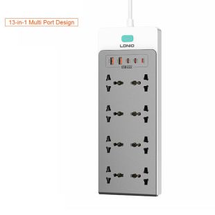 65W GaN Power Strip with 8 Outlets and 5 Charging Ports by LDNIO